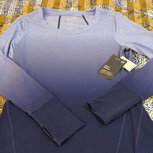 GAP Ombre Light Blue to Navy Long Sleeve Top